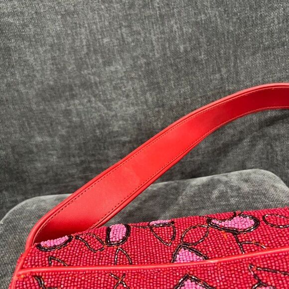 STAUD Tommy Beaded Shoulder Bag in Cherry Abstract Wave - Picture 14 of 16